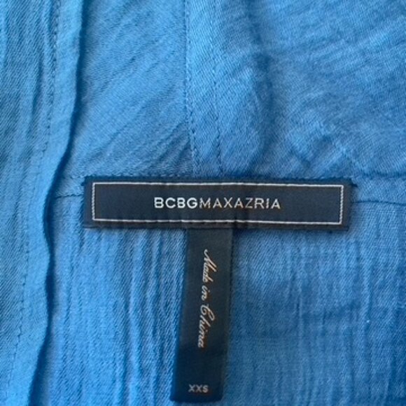 Y2K BCBG Maxazria Drawstring Waist Sleeveless Hooded Dress Blue size XXS - Picture 13 of 15